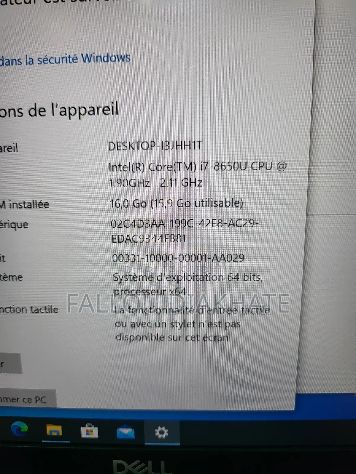 Neuf Dell Latitude 7490 16GB Intel Core I7 SSD 256GB