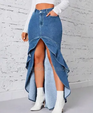 Jupe en Jean Avec Fentes Évasée