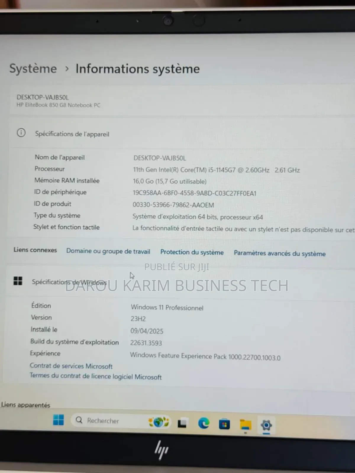 Neuf HP EliteBook 850 G8 16GB Intel Core I5 SSD 512GB
