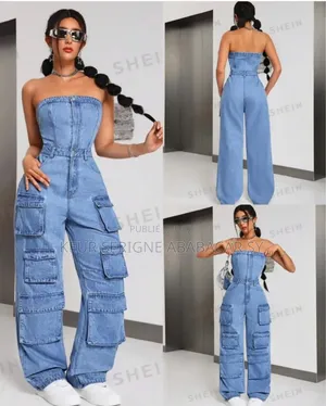 Combinaison Jean en Bustier