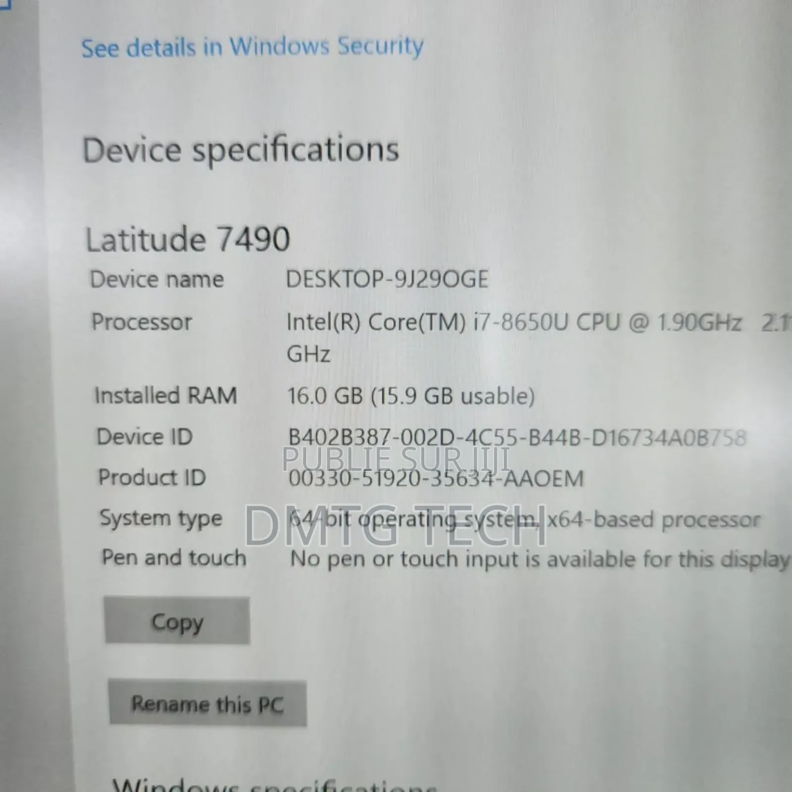 Neuf Ordinateur Portable Dell Latitude 7490 16GB Intel Core I7 SSD 256GB