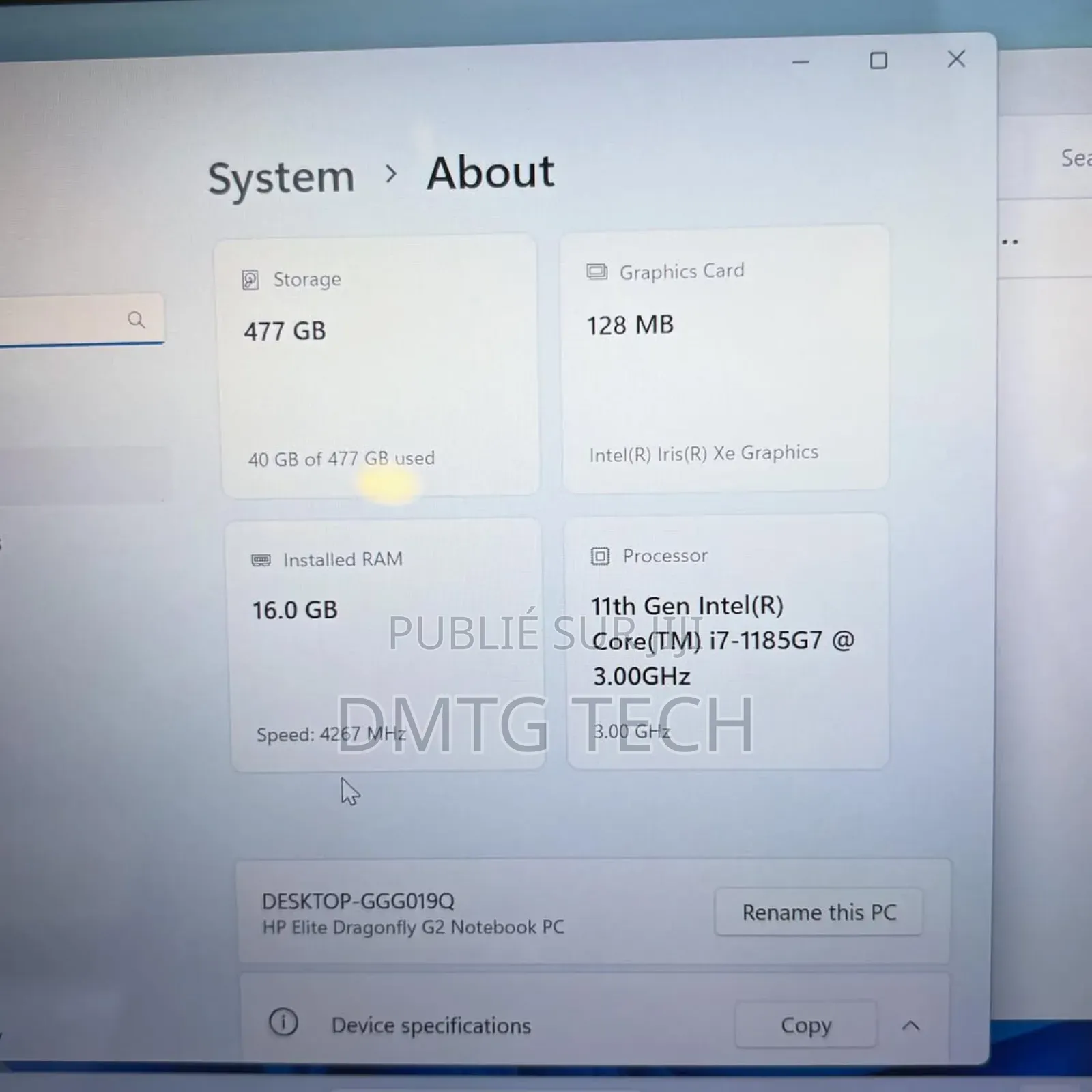 Nouveau HP Elite Dragonfly G2 16GB Intel Core I7 SSD 512GB