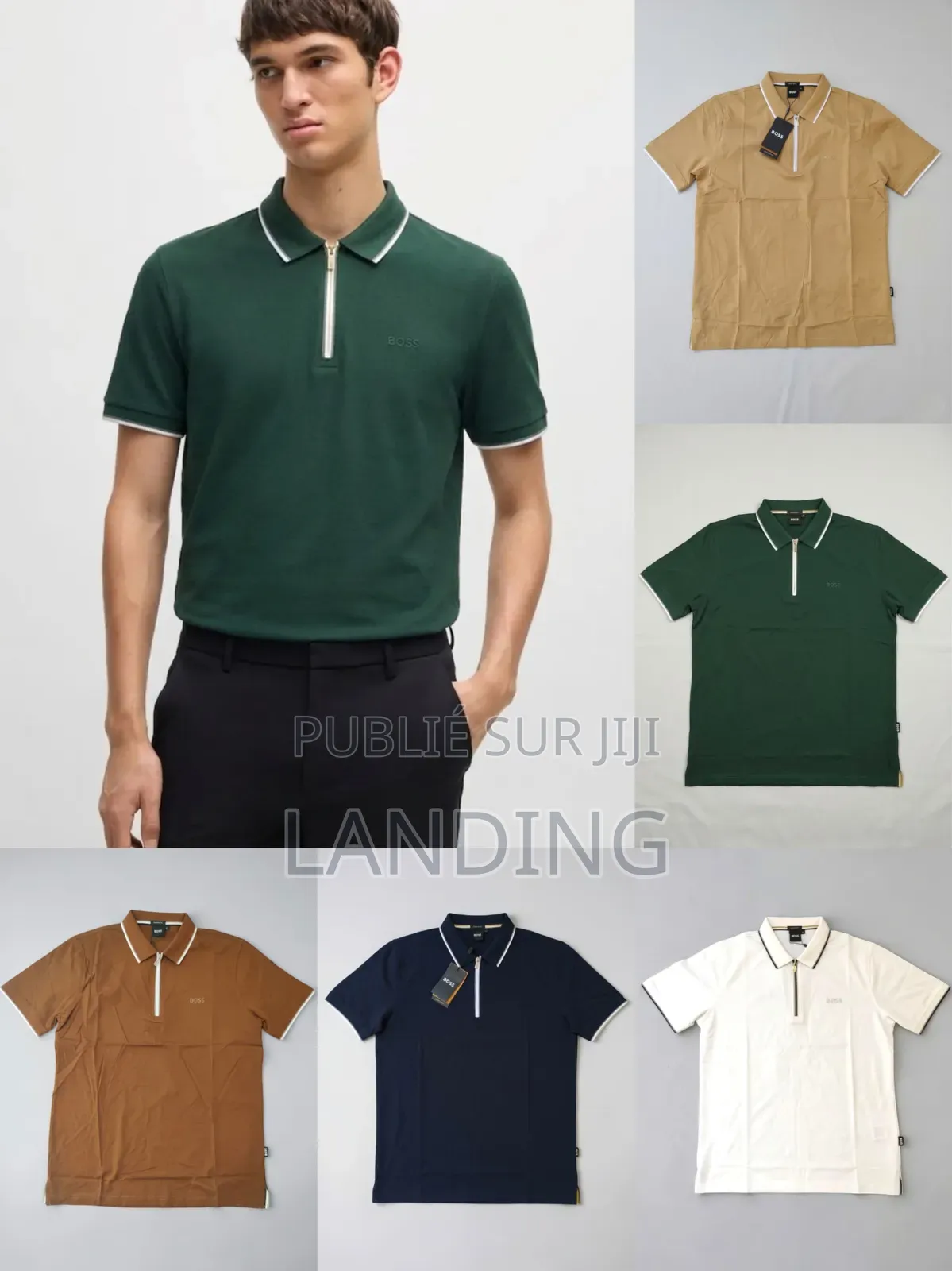 Collection De Polos Boss À Fermeture Zippée -