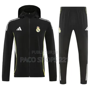 Ensemble Survêtement Real Madrid Noir Blanc