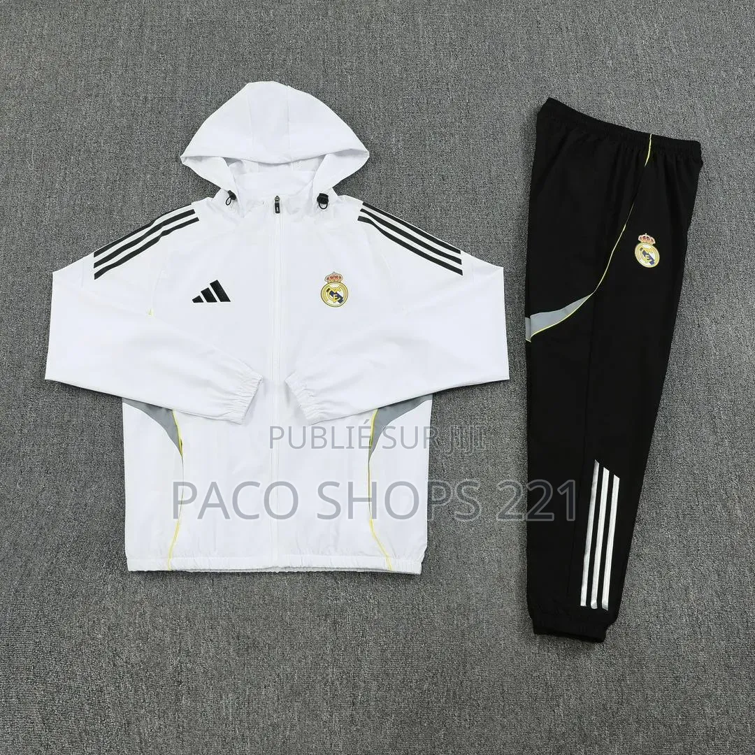 Ensemble Survêtement Real Madrid Noir Blanc
