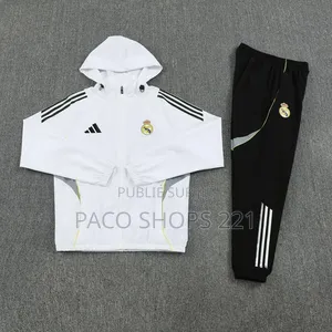 Ensemble Survêtement Real Madrid Noir Blanc