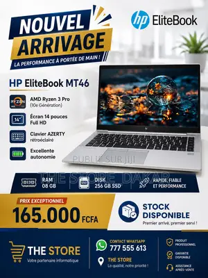 Nouveau Ordinateur portable HP EliteBook MT42 8GB AMD Ryzen 3 SSD 256GB