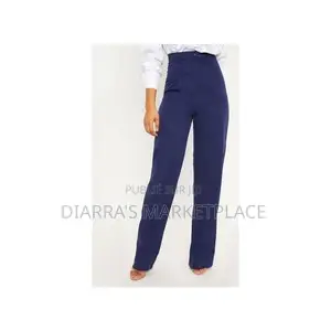 Pantalon Plus Size - Taille Haute Bleu Marine -Taille 5xl