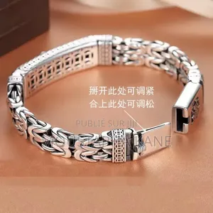 Bracelet Unisexe Plaqué Argent À Double Chaîne Inoxydable