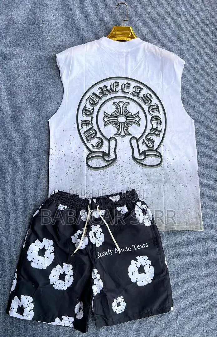 Ensemble Été Homme - Débardeur Blanc Short Noir - Taille [M/L/Xl]