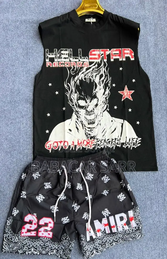Ensemble Été Homme - Débardeur Blanc Short Noir - Taille [M/L/Xl]