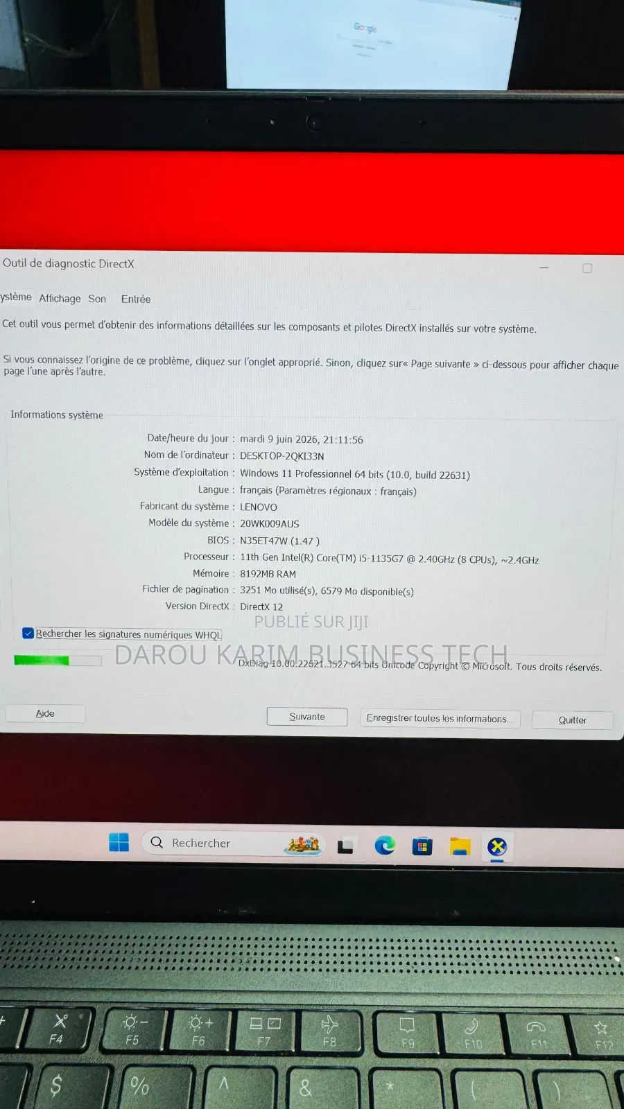 Nouveau Lenovo ThinkPad X13 Gen 2 8GB Intel Core i5 SSD 256GB