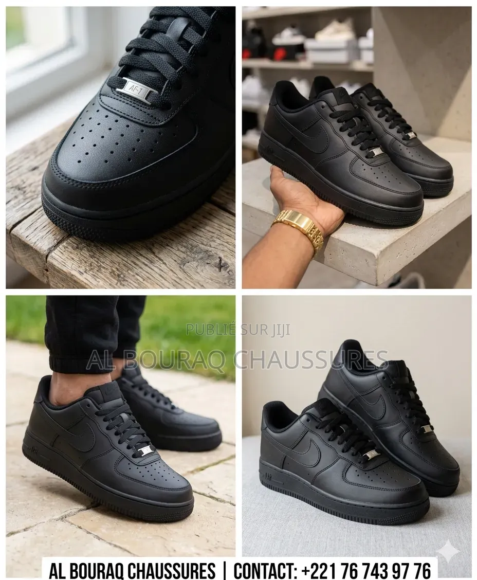  Nike Air Force 1 Black – Élégance Style Urbain