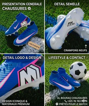 Crampons Nike Mercurial Superfly 10 Elite – Bleu/Rose (Neufs)