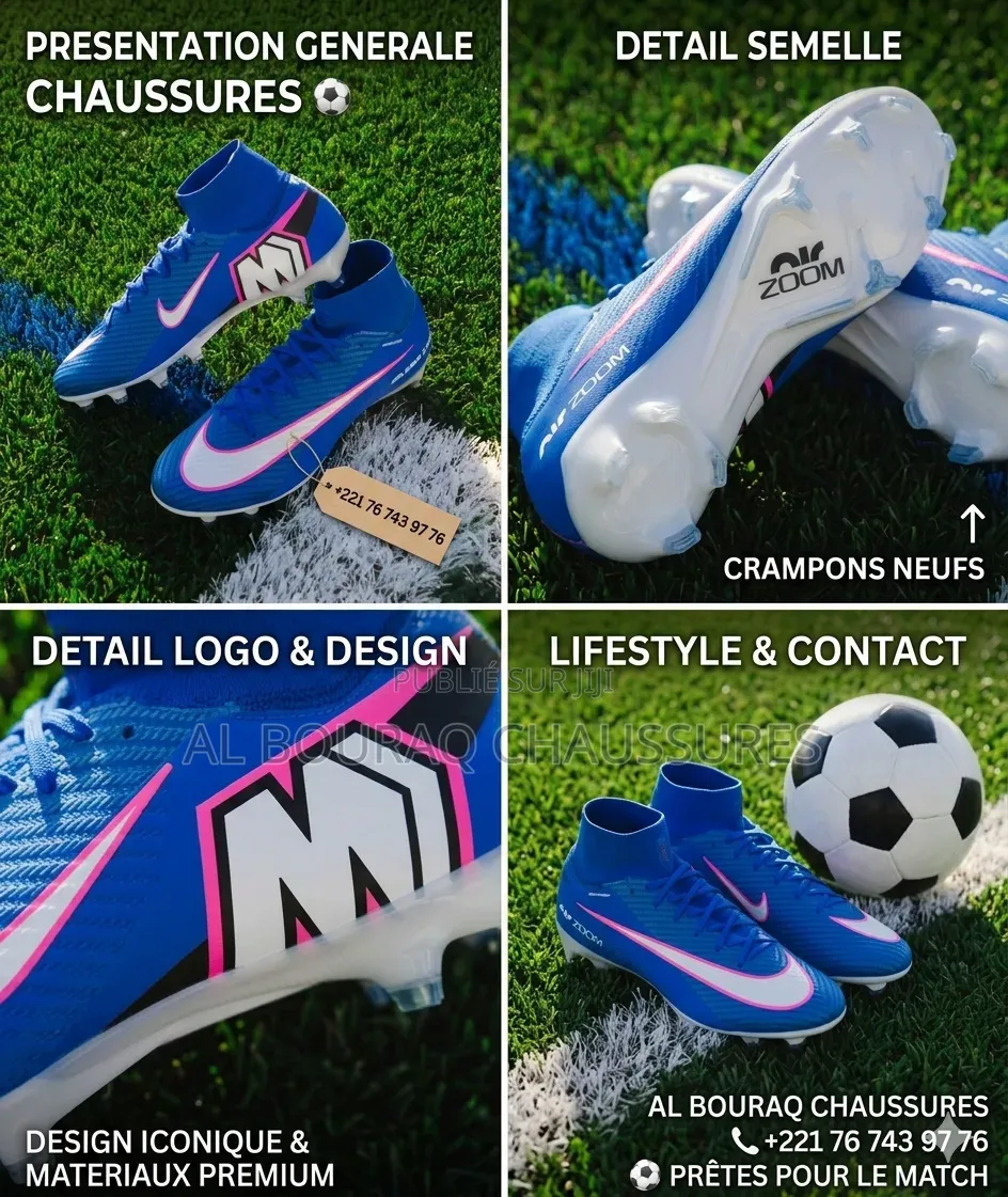 Crampons Nike Mercurial Superfly 10 Elite – Bleu/Rose (Neufs)