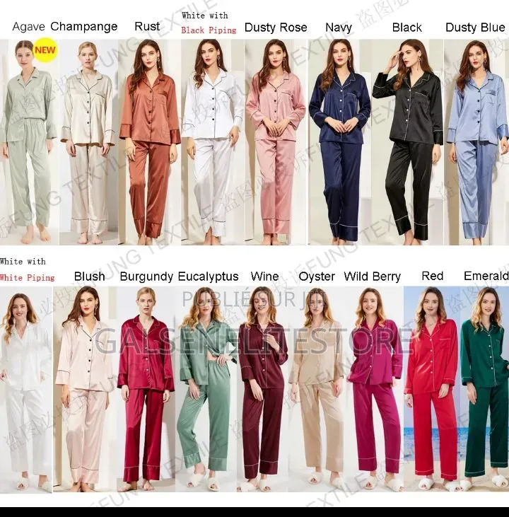 Pyjama Décontractée Satins Et Coton Pour Femme