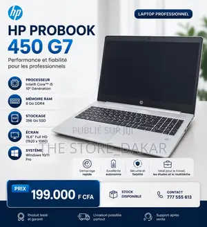 Nouveau HP ProBook 450 G7 8GB Intel Core i5 SSD 256GB
