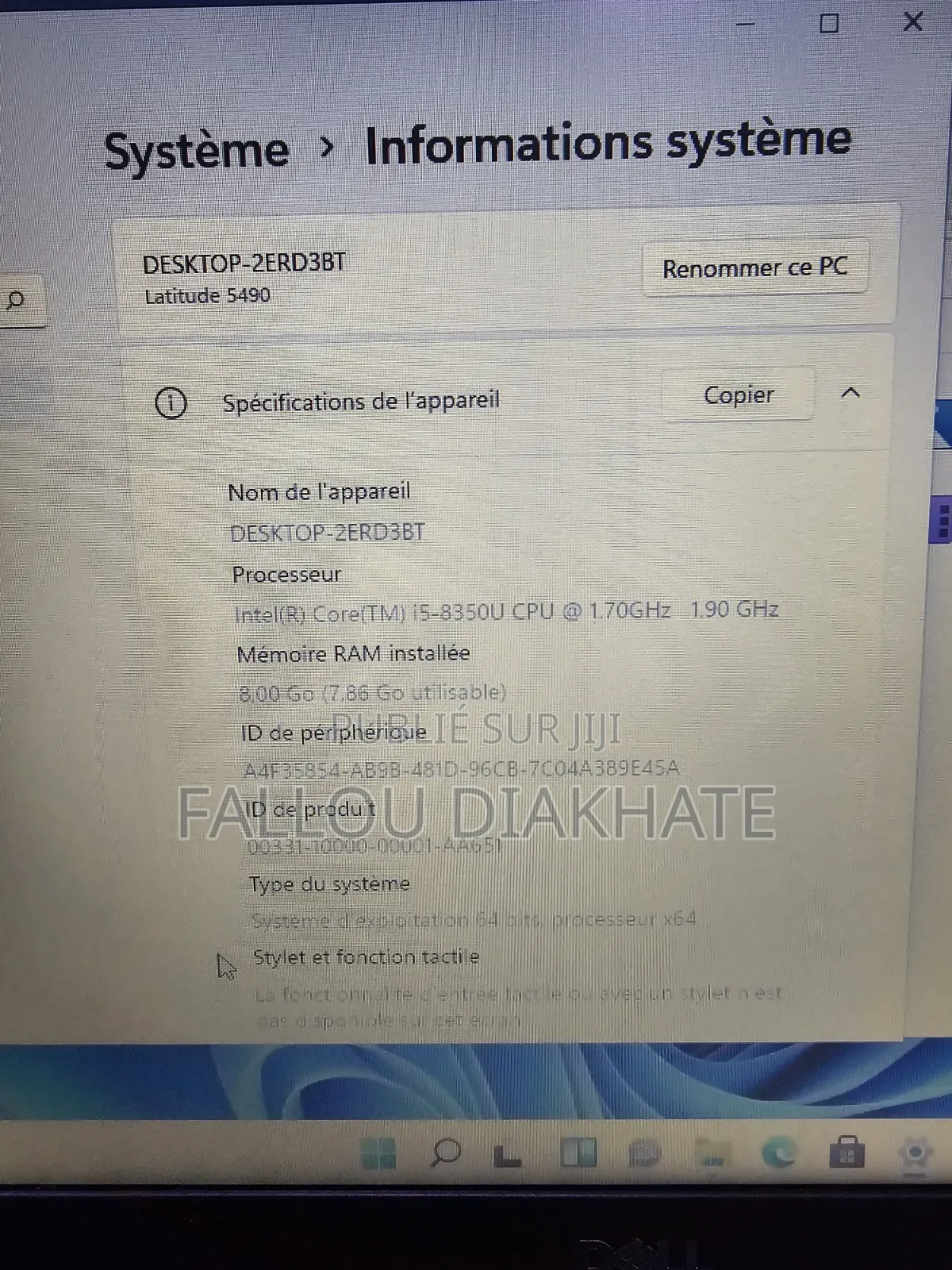 Ordinateur portable Dell Latitude 5490 8GB Intel Core i5 SSD 512GB
