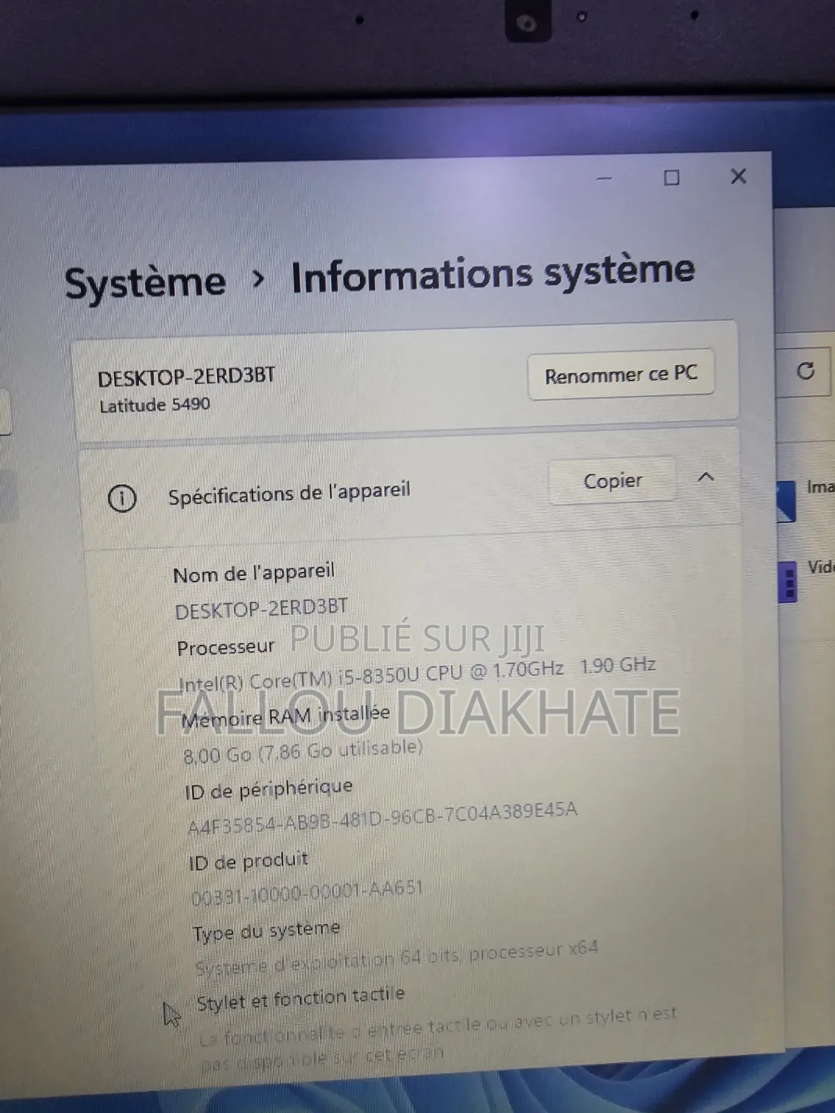 Ordinateur portable Dell Latitude 5490 8GB Intel Core i5 SSD 512GB