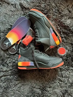 Jordan 3 X Balvin Noir-Orange Disponible
