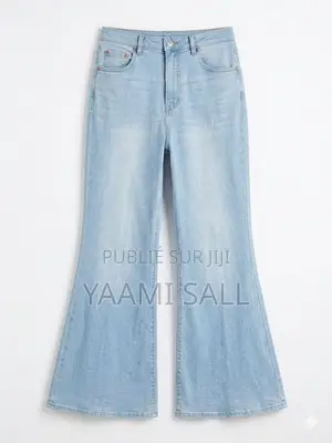 Jean Wide Leg Évasé Bleu Clair Moulant