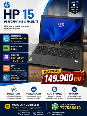 Ordinateur portable HP 15 8GB Intel Core i5 HDD+SSD 1T
