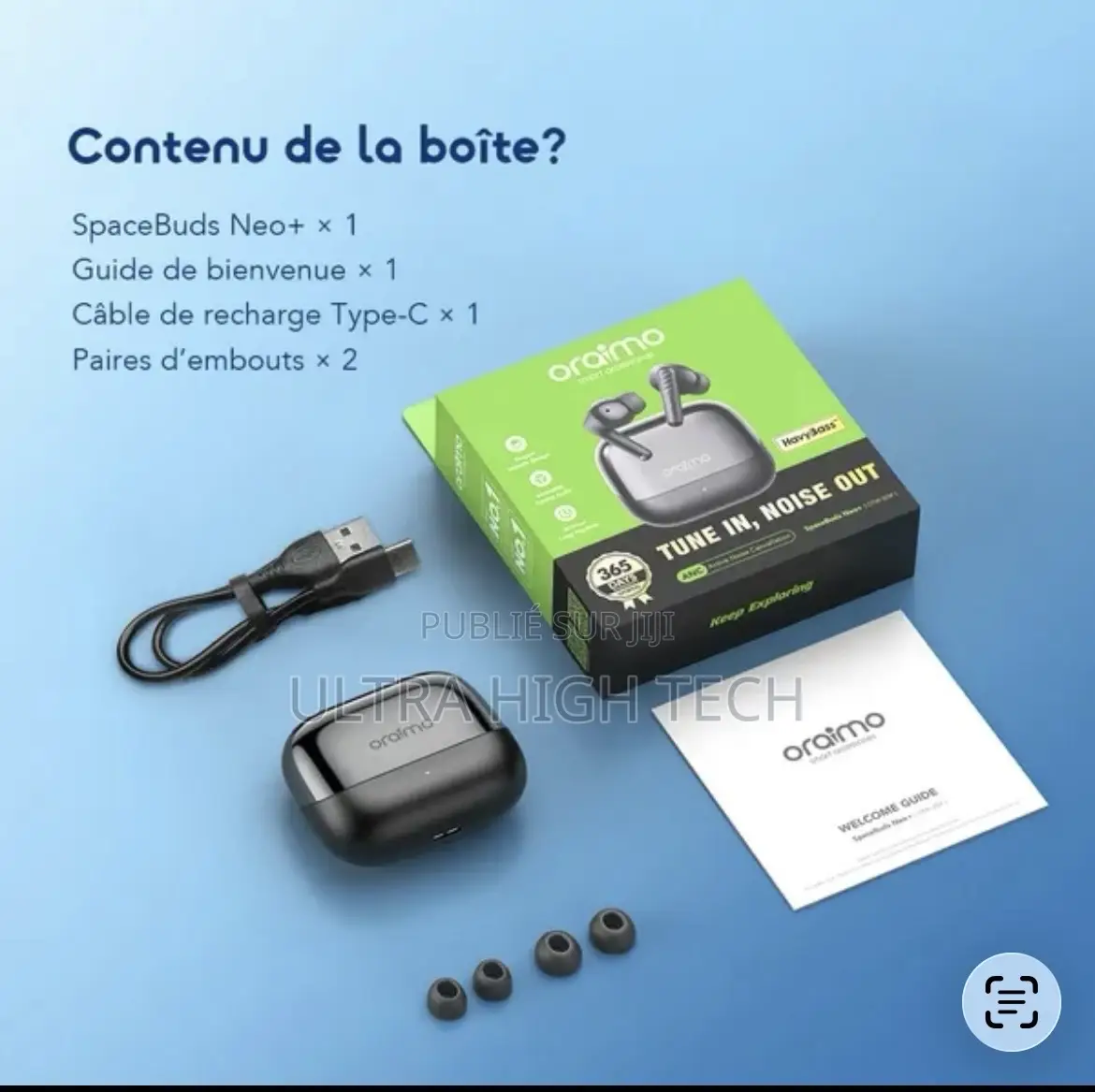 TITRE Oraimo SpaceBuds Neo+ Écouteurs Sans Fil ANC Spatial Audio