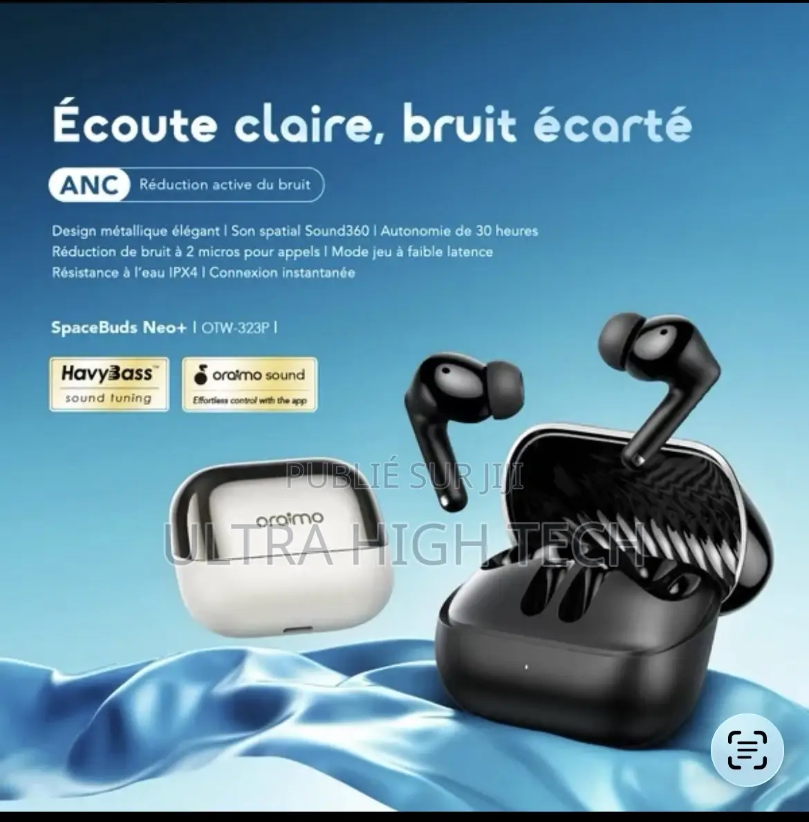 TITRE Oraimo SpaceBuds Neo+ Écouteurs Sans Fil ANC Spatial Audio