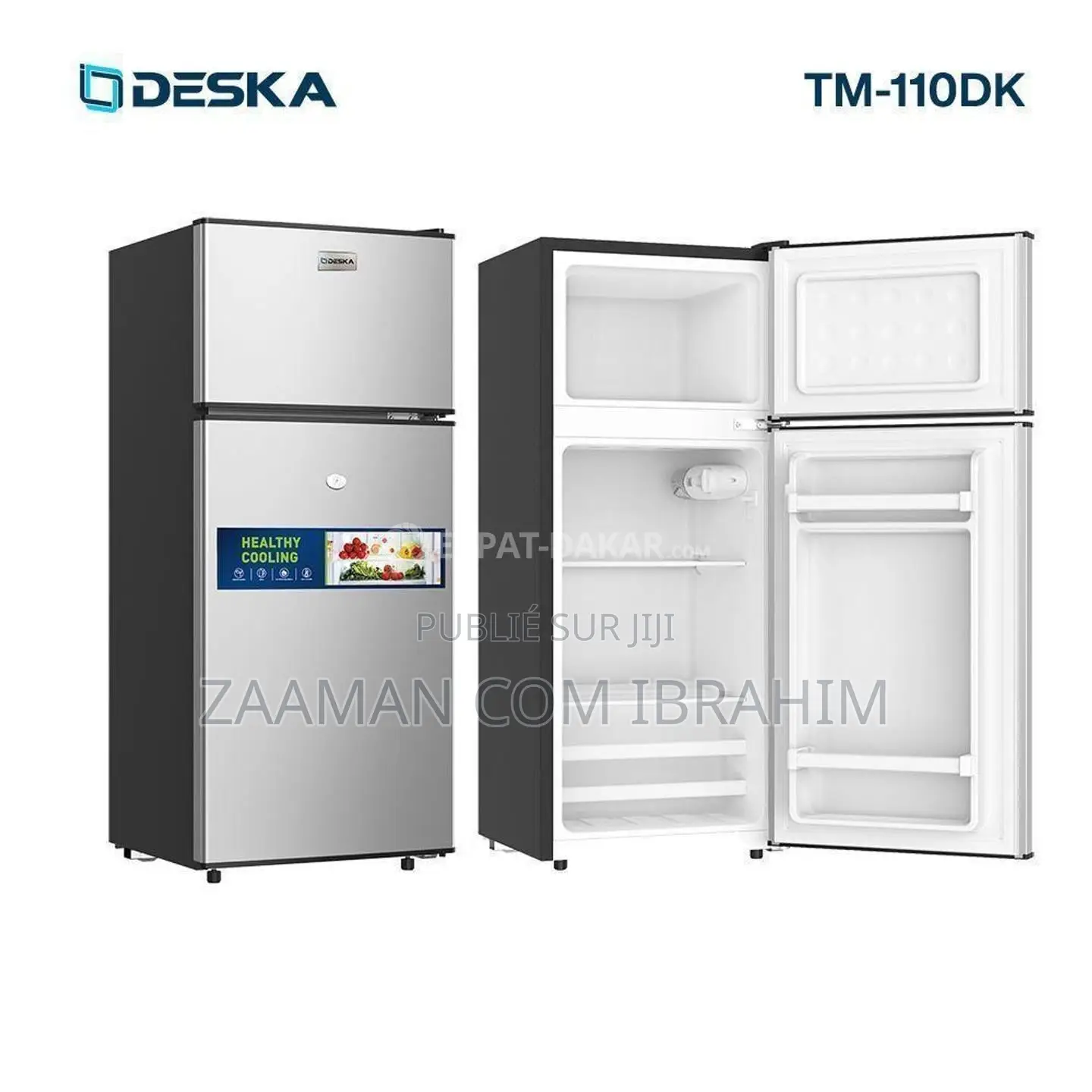 Réfrigérateur Bar DESKA 2 Portes Gris-Noir TM110DK