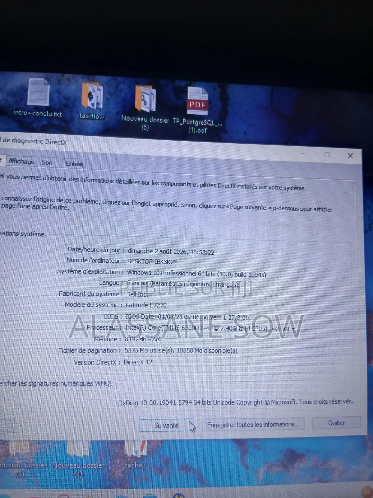 Ordinateur portable Dell Latitude E7270 8GB Intel Core i5 SSD 256GB