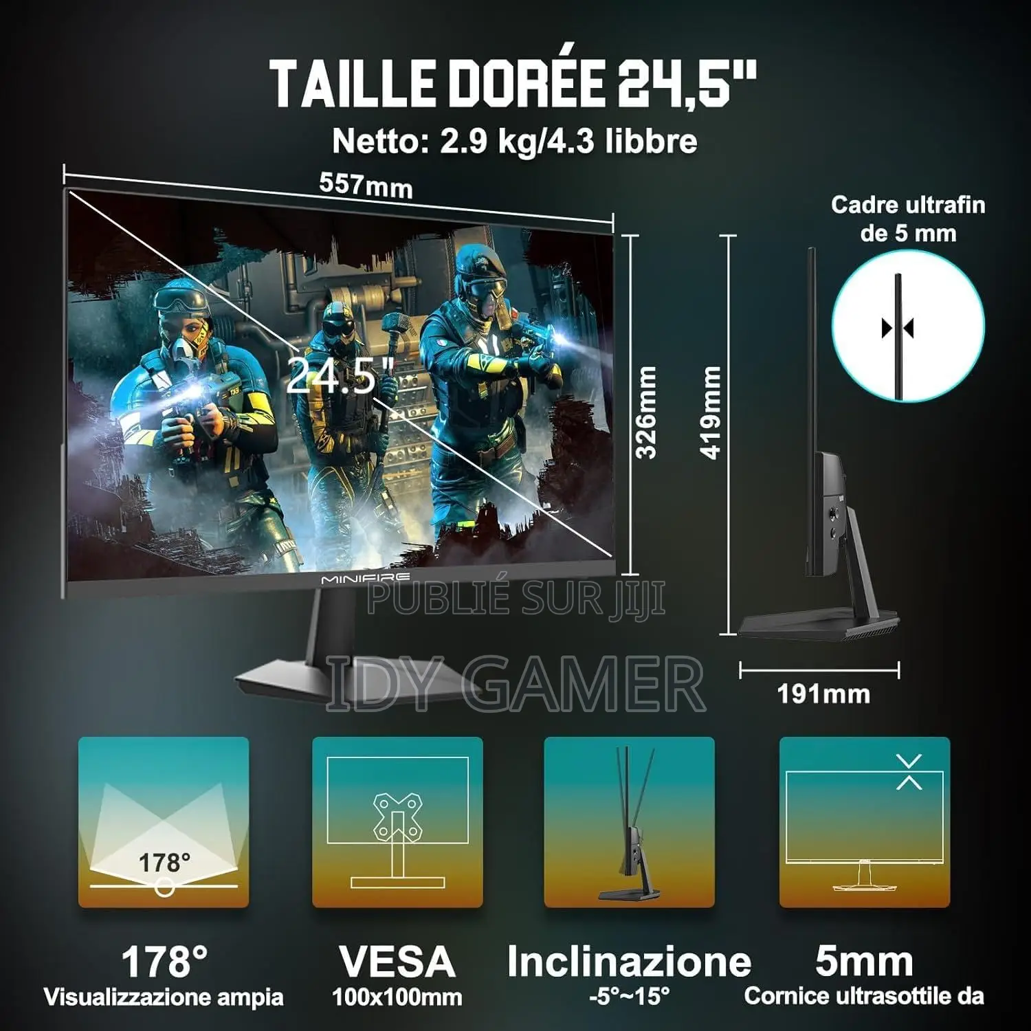 Ecran 25pouces Ips 200hz