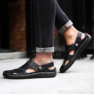 Chaussures Décontractées Sandales Espirantes Pour Hommes en Cuir