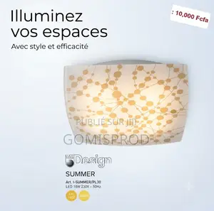 Plafond Ventilateur Été 30x30 Po Verre Doré Led 18w Lumen 1440