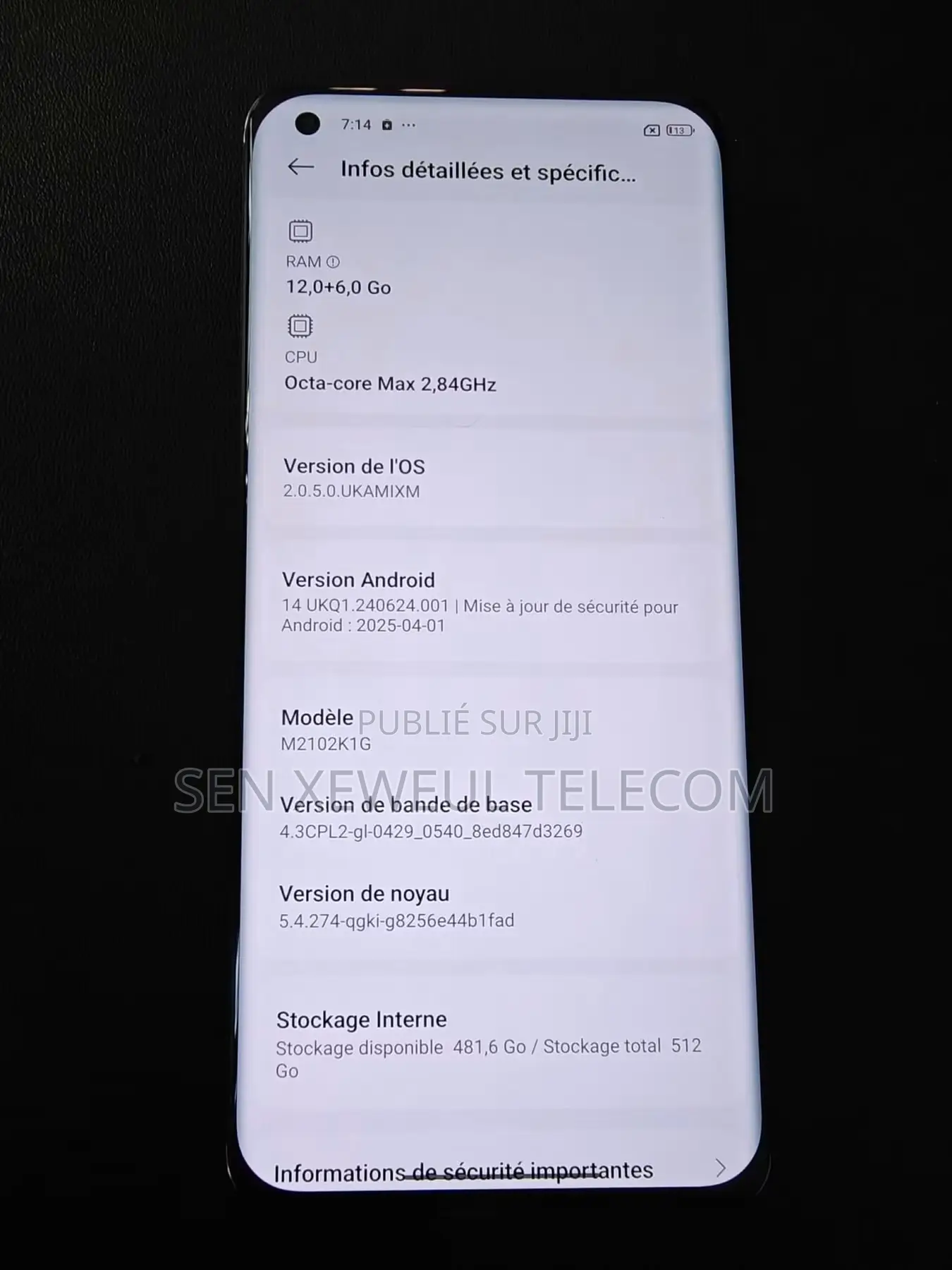 Nouveau Xiaomi Mi 11 Ultra 512 GB Noir