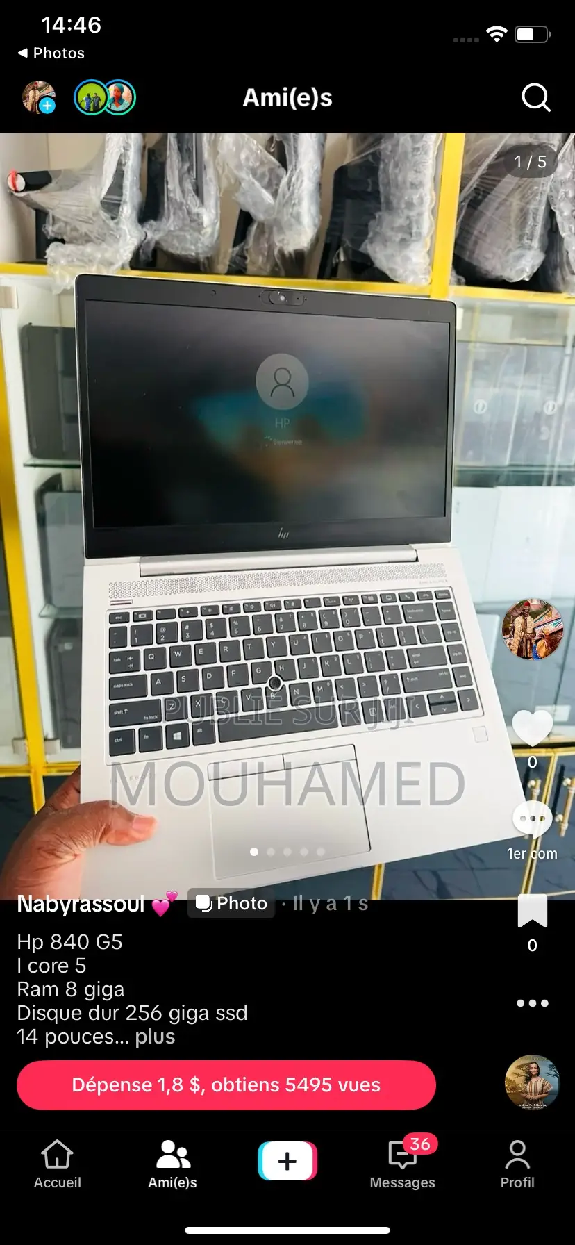 Nouveau HP EliteBook 840 G3 16GB Intel Core i7 HDD+SSD 256GB