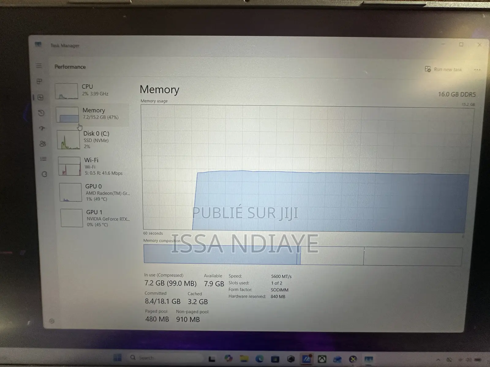 Ordinateur portable Asus ROG Strix G16 16GB AMD Ryzen 9 SSD 1T