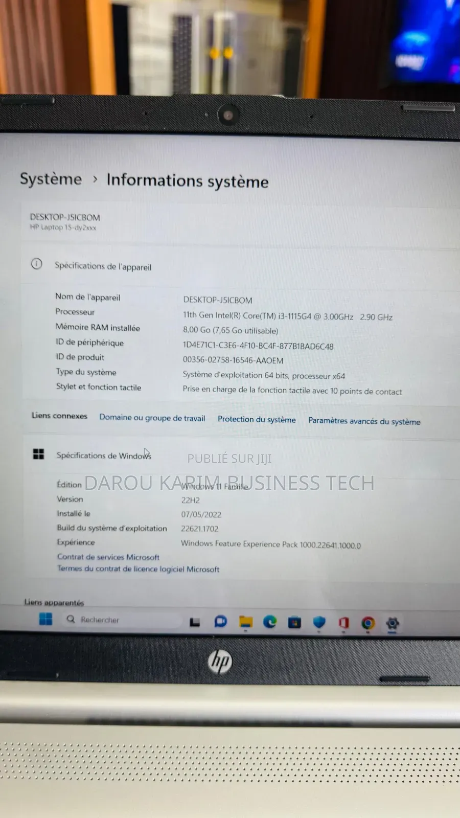 Nouveau Ordinateur portable HP 15S 8GB Intel Core i3 SSD 256GB