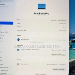 Nouveau Apple MacBook Pro 2023 M2 16GB Apple M2 SSD 1T