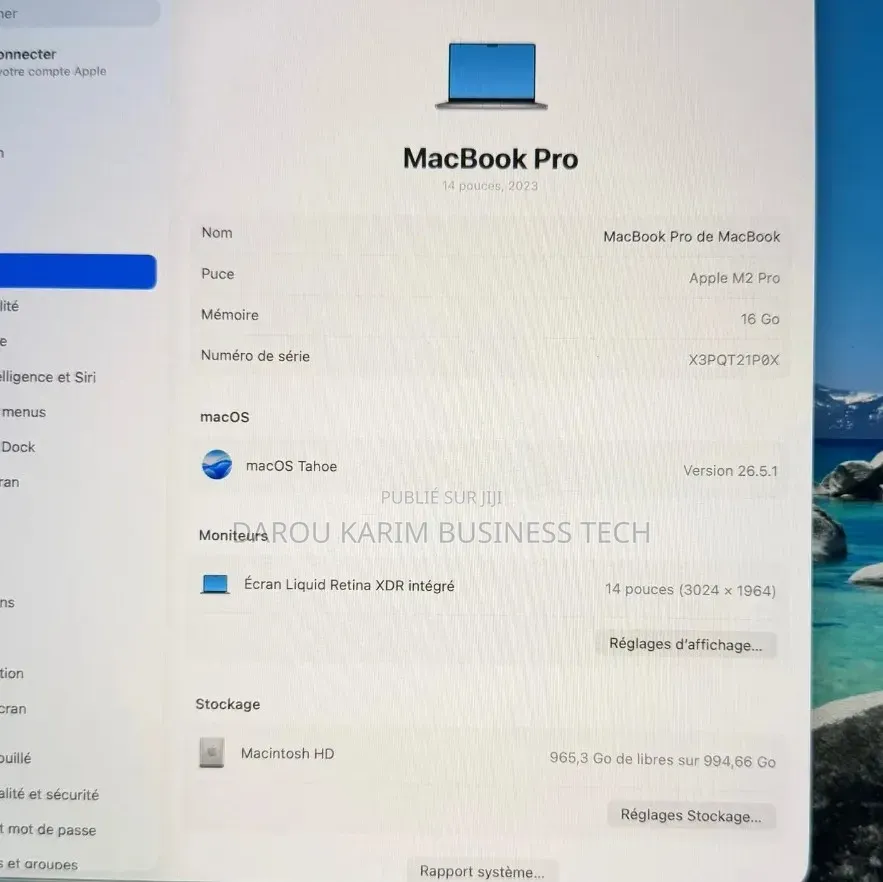 Nouveau Apple MacBook Pro 2023 M2 16GB Apple M2 SSD 1T