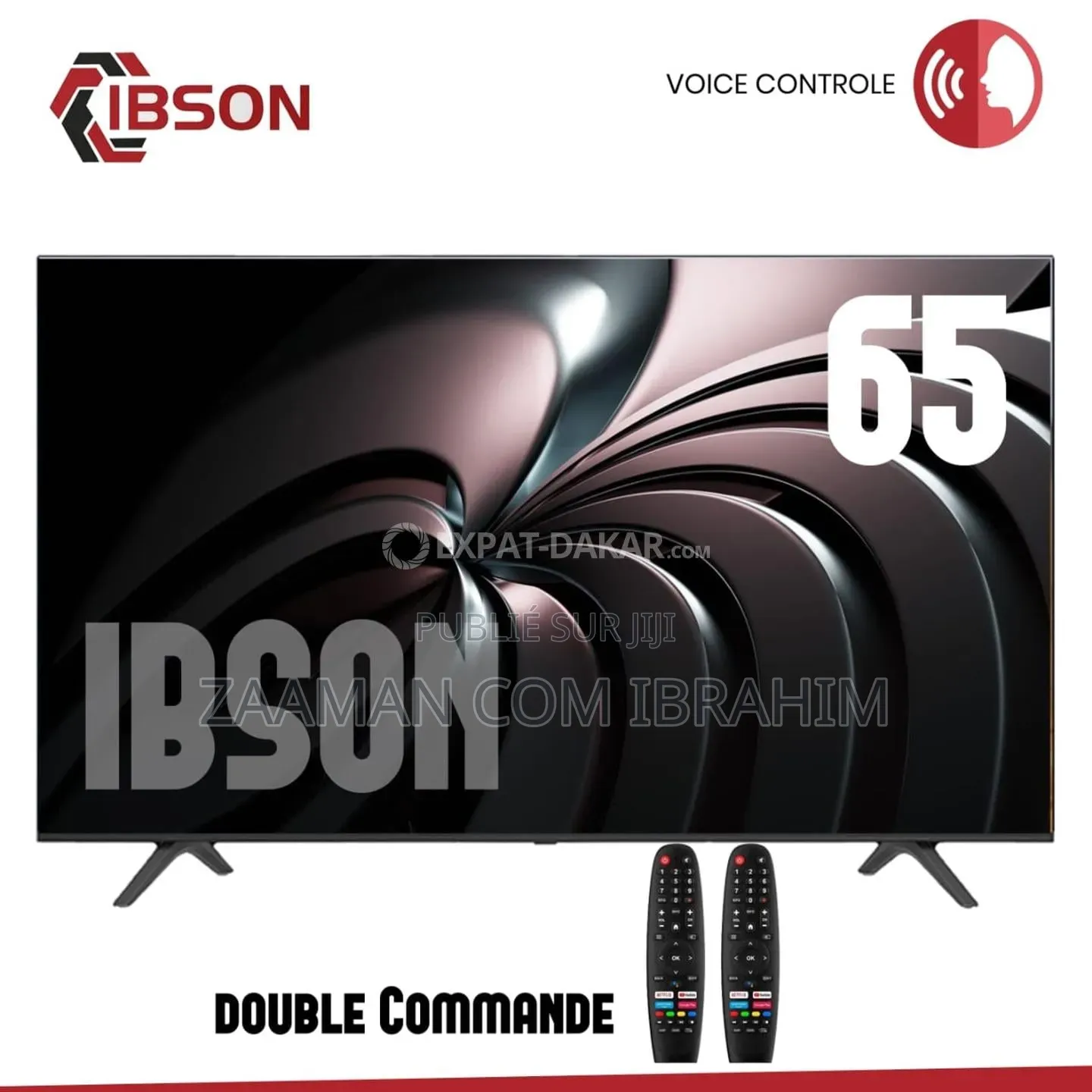 Ibson 65" Smart + 2 Commandes + Voice Controle Ib0065f25v