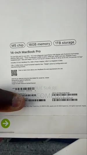Nouveau Apple MacBook Pro 2025 M5 16GB Apple M5 Max SSD 1T