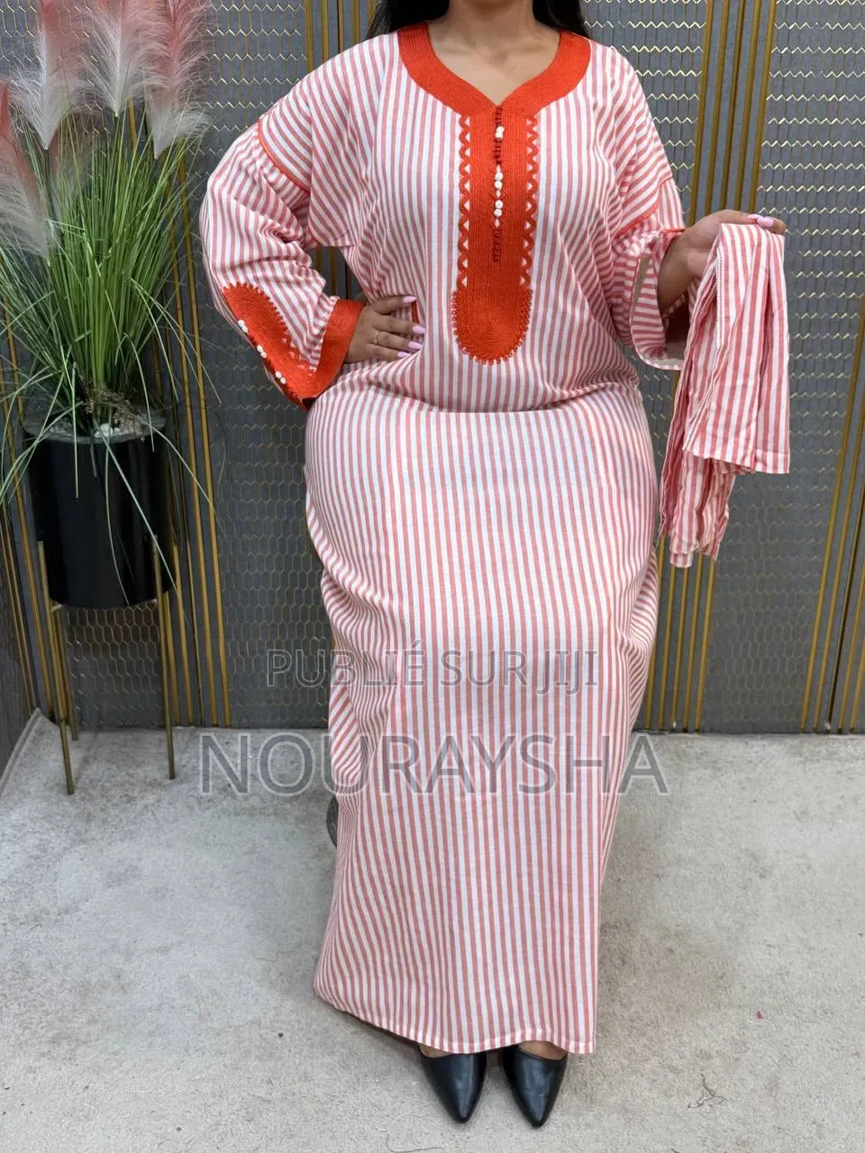 Abayas Marocain en Tissu Lain Coton Première Qualité