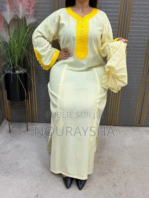 Abayas Marocain en Tissu Lain Coton Première Qualité