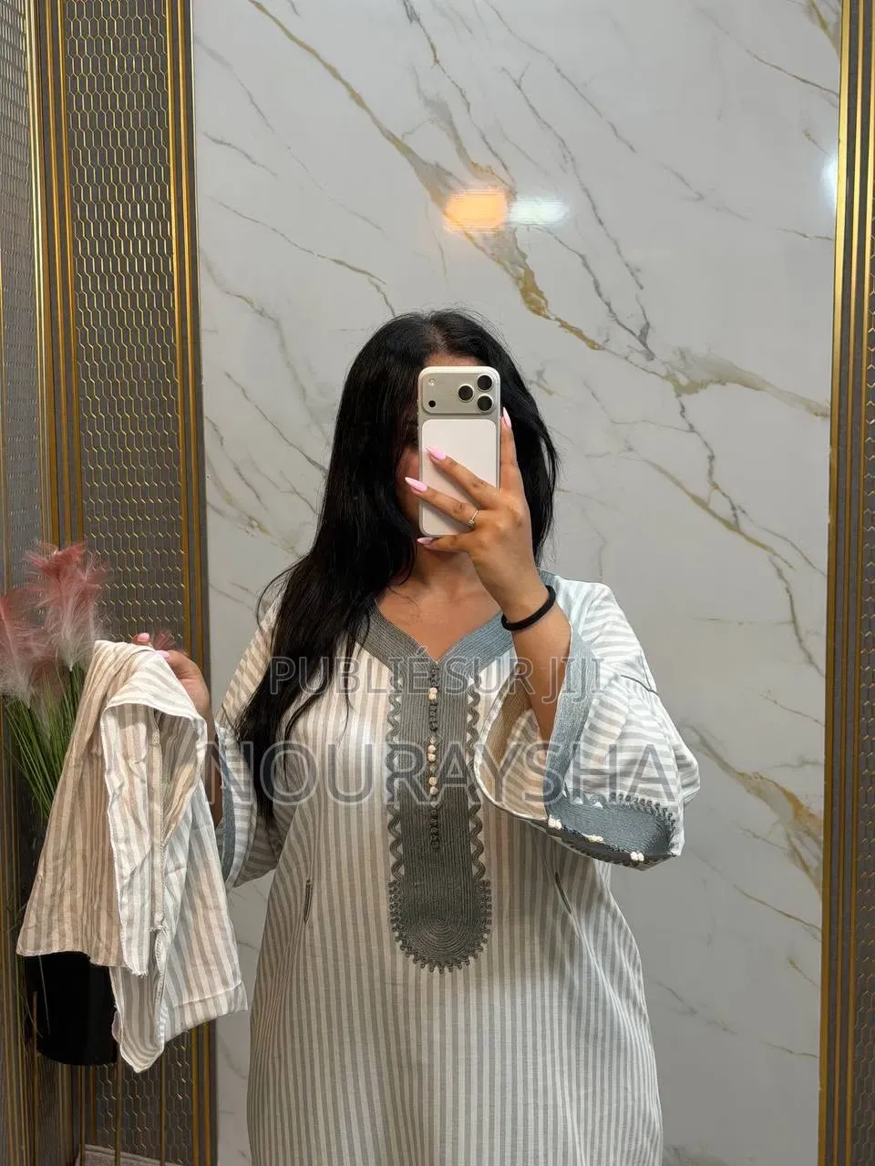 Abayas Marocain en Tissu Lain Coton Première Qualité