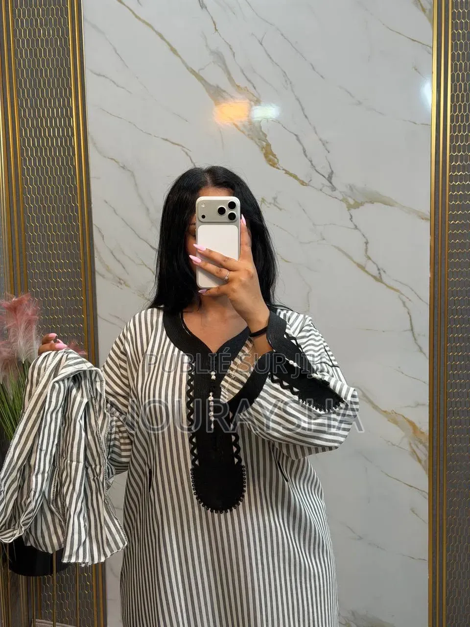 Abayas Marocain en Tissu Lain Coton Première Qualité